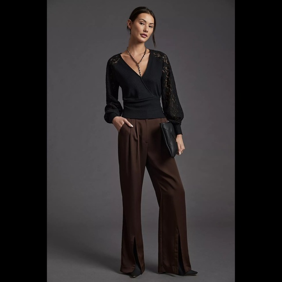 Anthropologie Lace-Sleeve Sweater Top - Picture 5 of 16